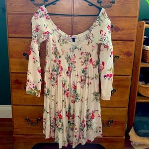 Cream Floral Dress Torrid Size 1